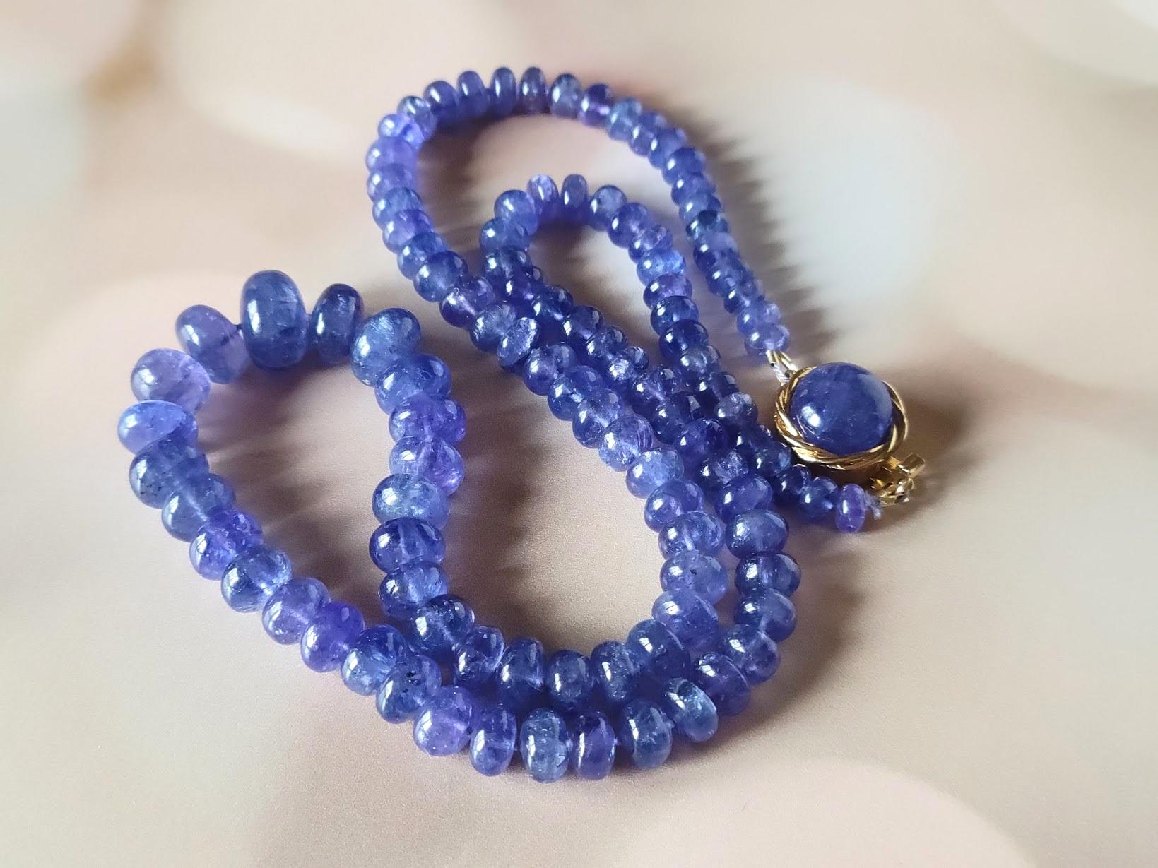 Art Deco Natural Tanzanite Necklace For Sale