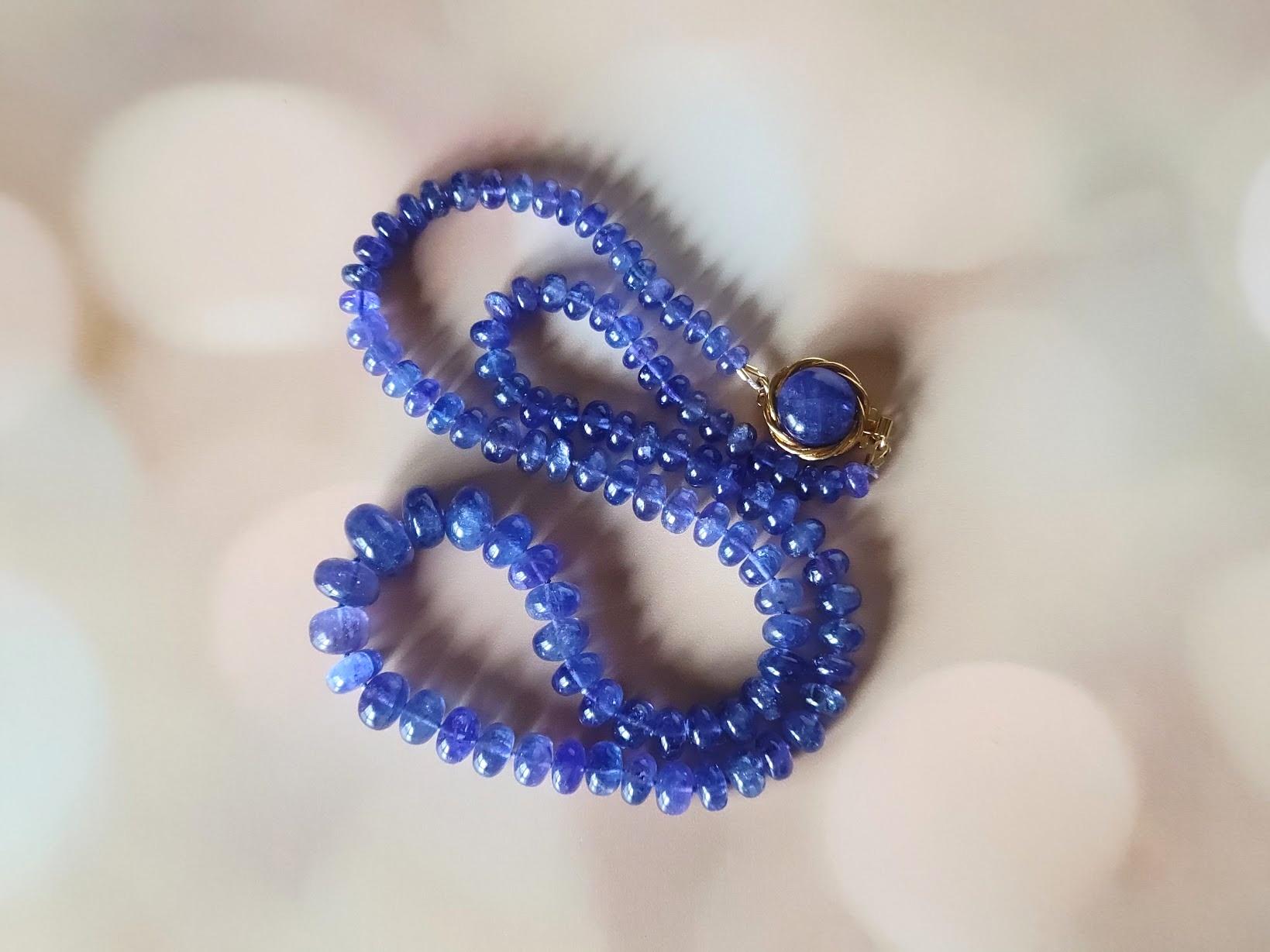 Bead Natural Tanzanite Necklace For Sale