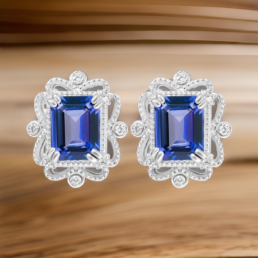 About this Listing: Tanzanite Earrings, Natural Tanzanite Octagon Stud Earrings in .925 Sterling Silver, Silver Tanzanite Earrings, December Birthstone Studs

♥ Welcome to Blue Star Gems Our Joyful and Meaningful Jewelry
At Blue Star Gems, we are