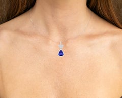 Natürlicher Tansanit-Anhänger mit Diamanten 5,50 Karat 18K Weißgold