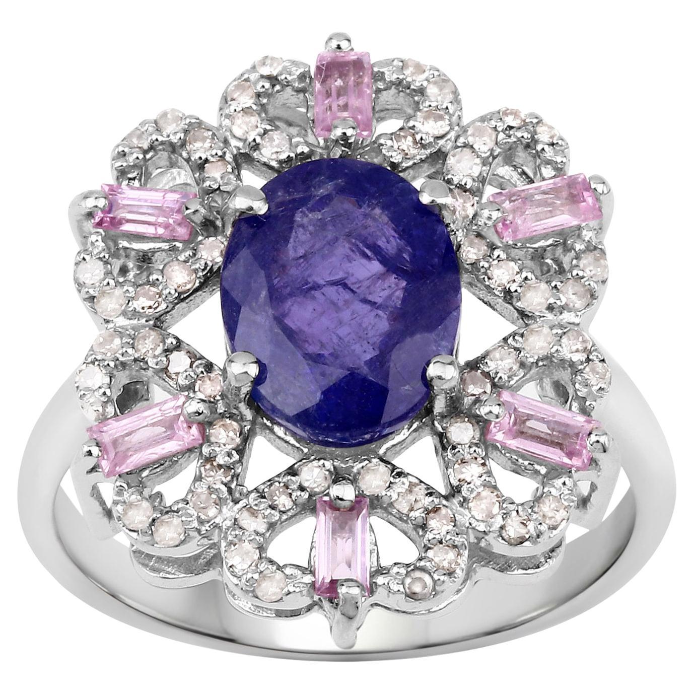 Uniquely Beautiful Pearl Pink Sapphire Statement Ring For Sale at