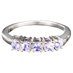 Natural Tanzanite Ring 0.35 Carats Sterling Silver