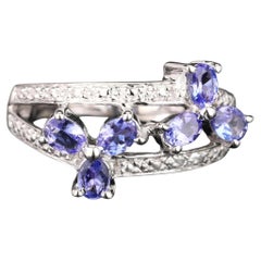 Natürlicher Tansanit Ring 1,02 Karat Sterling Silber