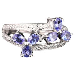 Natürlicher Tansanit Ring 1.02 Karat Sterling Silber
