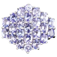 Anello di tanzanite naturale da 3.77 carati A. Silver