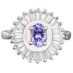Natürlicher Tansanit Ring mit weißem Topas 2,19 Karat Sterling Silber