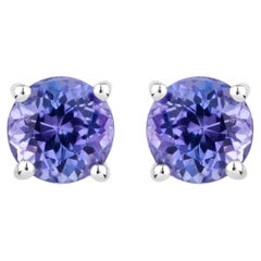 Orecchini con perno in tanzanite naturale 0.92 carati A. Silver