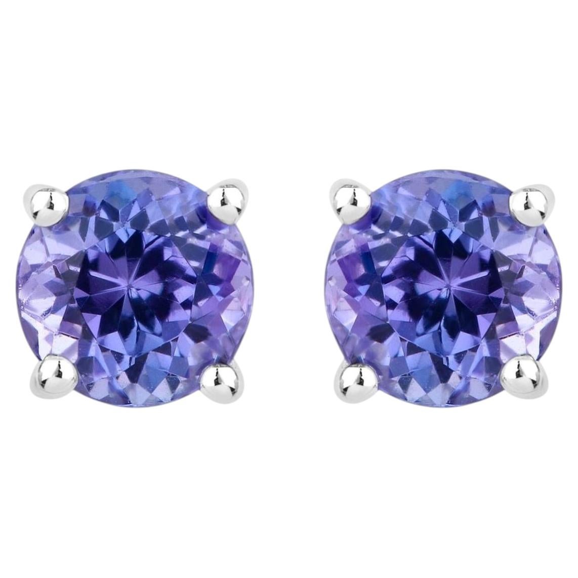 Orecchini con perno in tanzanite naturale 0.92 carati A. Silver