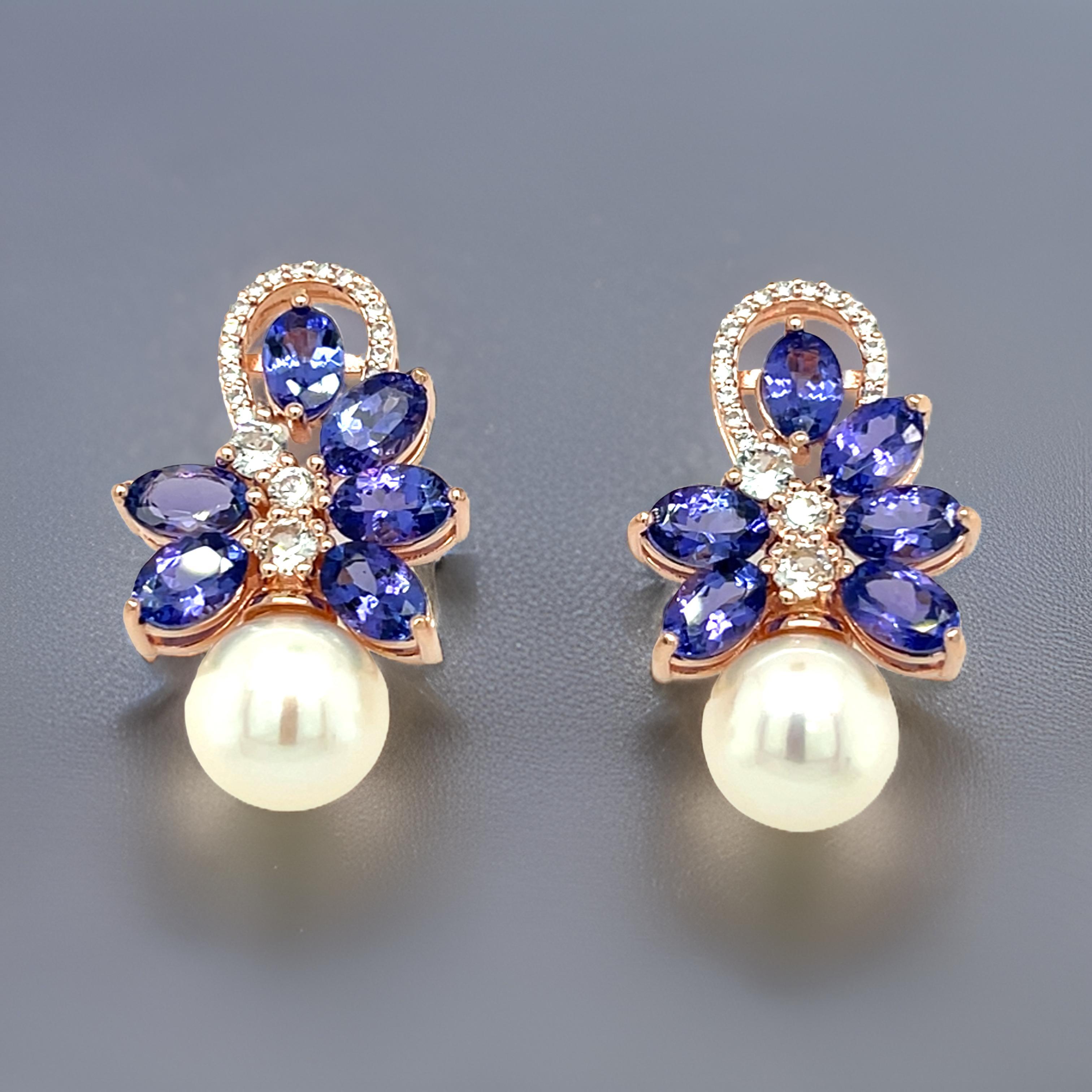 Oval Cut Natural Tanzanite Stud Earrings in.925 Sterling Silver Bridal Wedding Jewelry For Sale