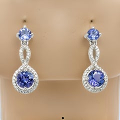 Natural Tanzanite Stud Earrings in.925 Sterling Silver Bridesmaid Gift For Her