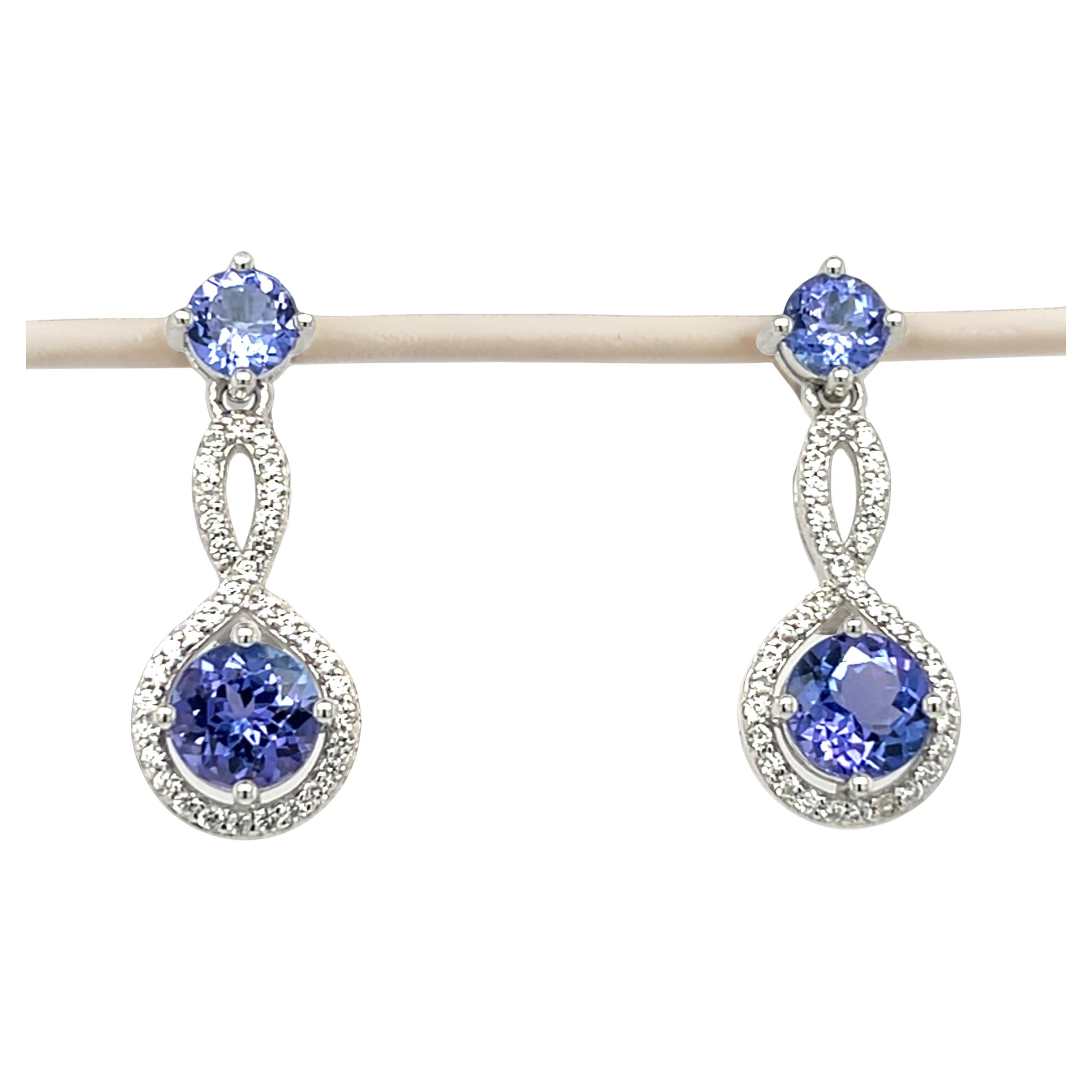 Pendientes de tanzanita natural en plata de ley.925 Regalo de dama de honor para ella