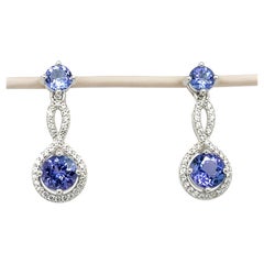 Natürlicher Tansanit-Ohrstecker in.925 Sterlingsilber Brautjungfrauen-Geschenk für sie