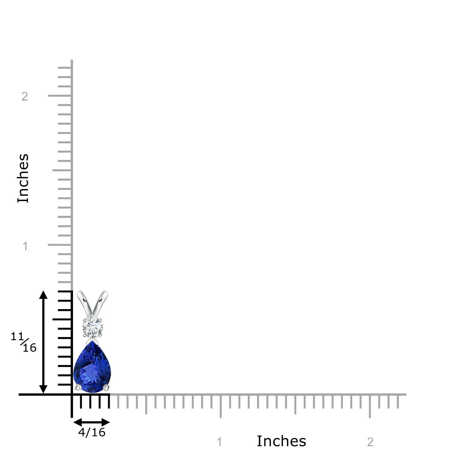 Modern Natural Tanzanite Teardrop Pendant with Diamond in 925 Sterling Silver For Sale