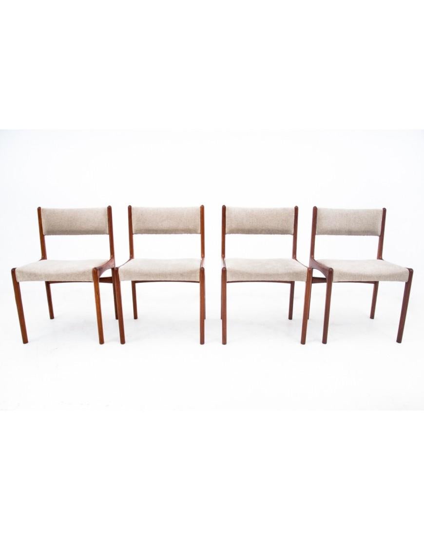 Natural Teak Chairs, Danish design, 1960s After renovation. For Sale 6