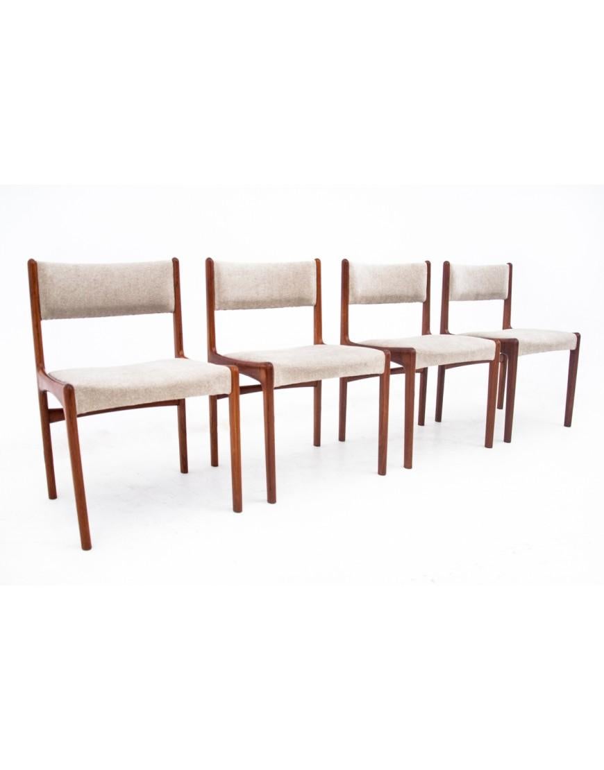 Natural Teak Chairs, Danish design, 1960s After renovation. For Sale 4