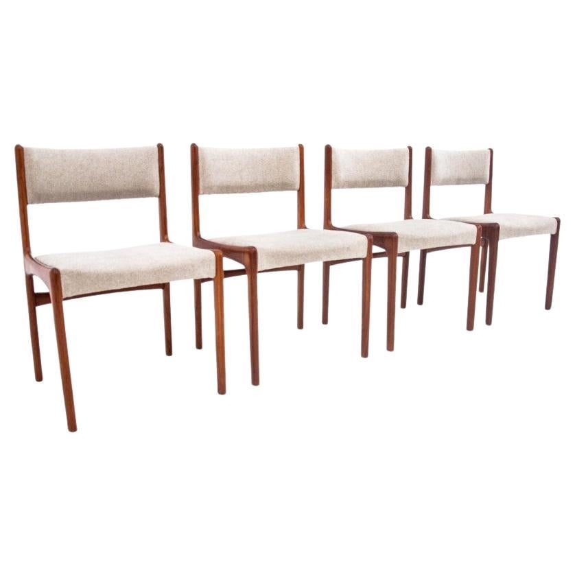 Natural Teak Chairs, Danish design, 1960s After renovation. en vente