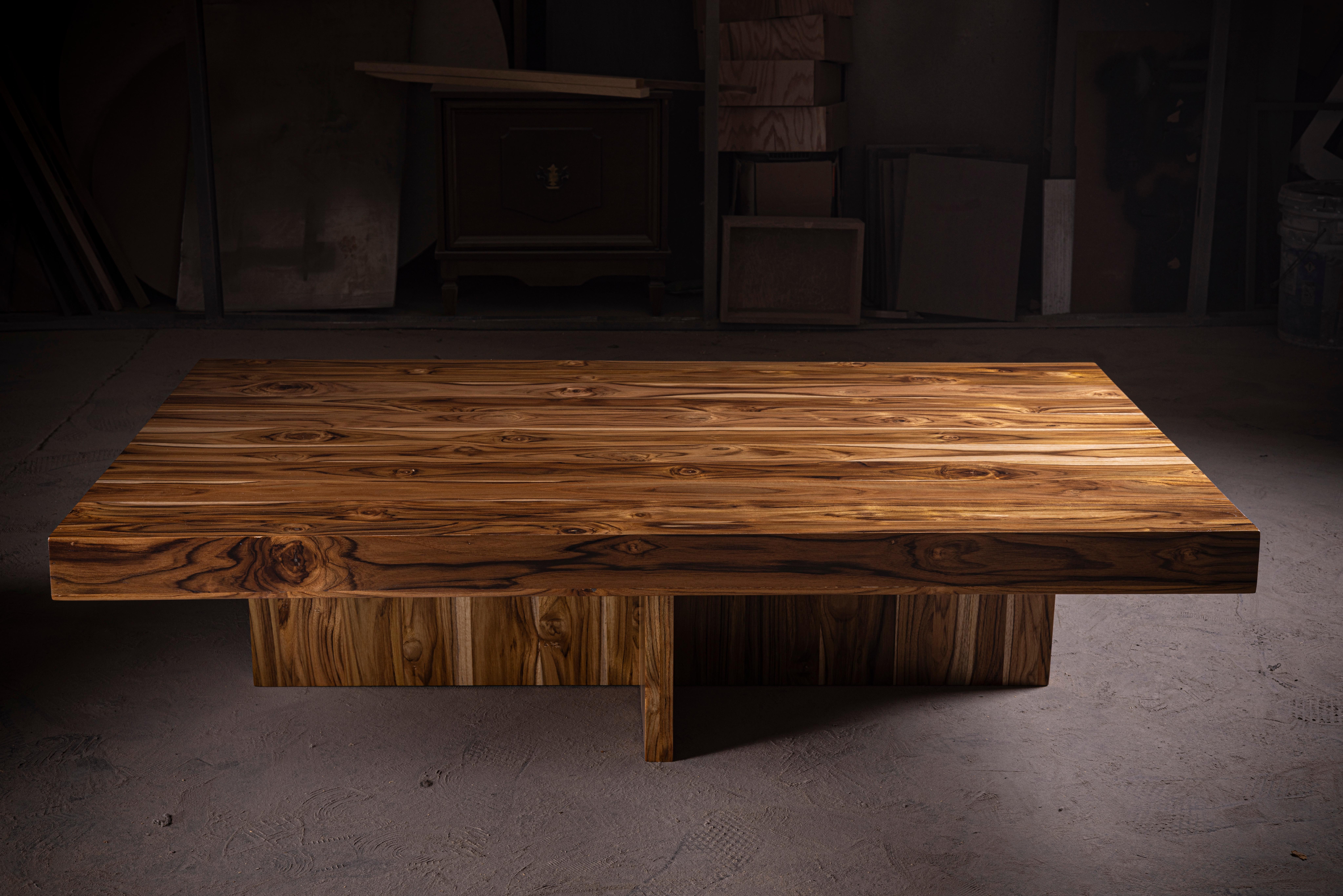 Hand-Crafted Natural Teak Exterior Coffee Table  For Sale