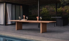 Natural Teak Long Outdoor Dining Table 173in Long