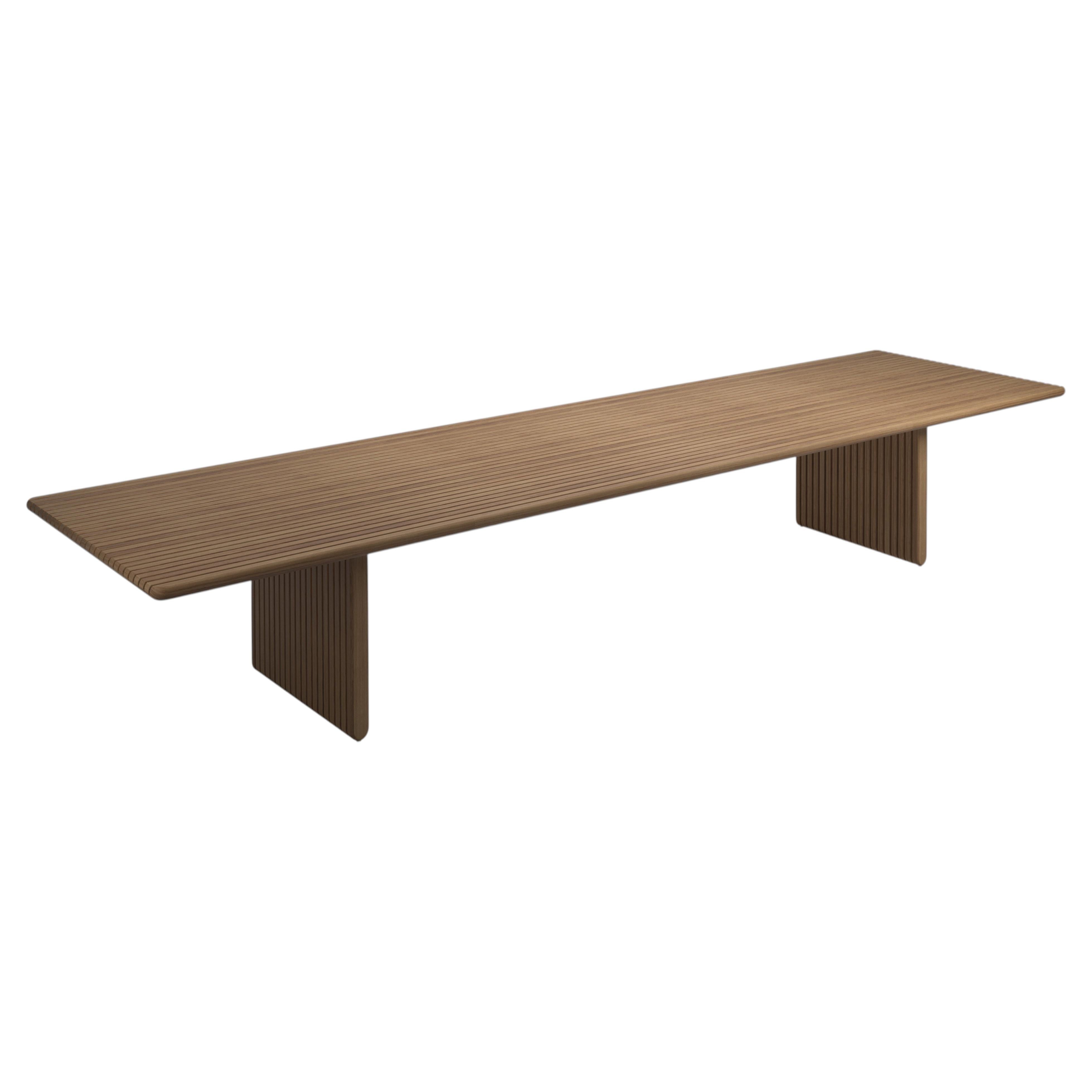 173in Long Teak Long Outdoor Dining Table