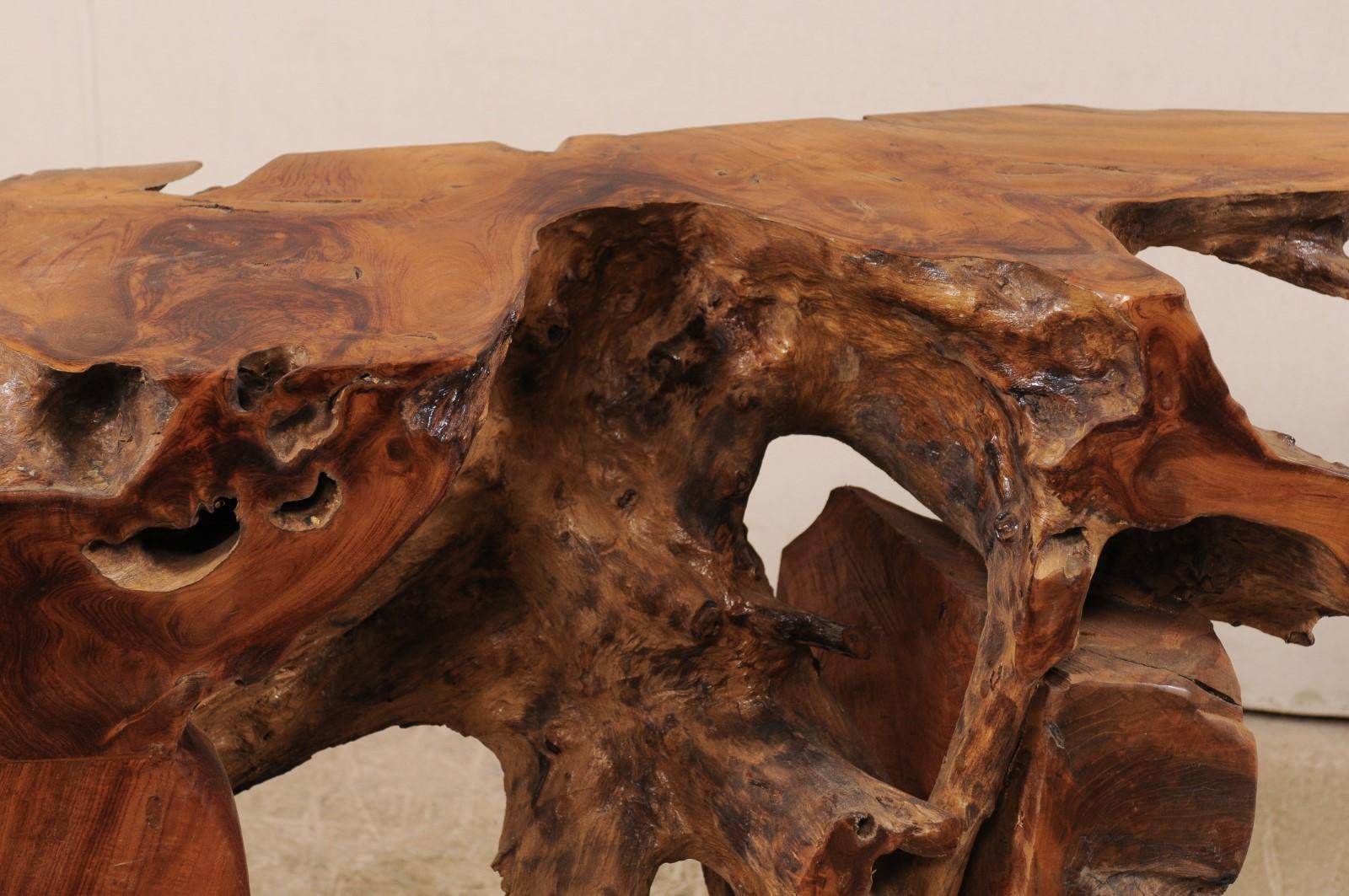 Natural Teak Root Console or Sofa Table 1