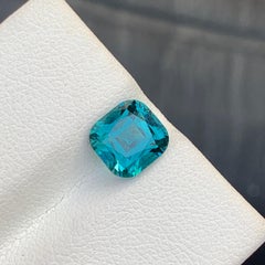Natural Teal Blue Cushion Cut Tourmaline Loose Gemstone for Jewelry 7mm