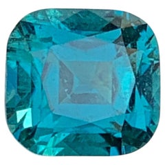 Natural Teal Blue Cushion Cut Tourmaline Loose Gemstone for Jewelry 7mm