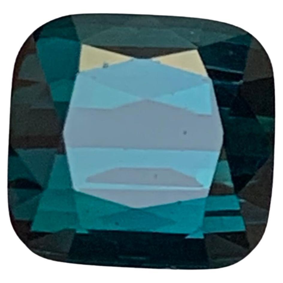 Natural Teal Blue Tourmaline 3.42 Ct Square Cushion Cut Loose Gemstone for Ring For Sale
