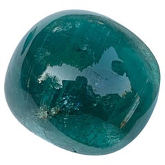 Locker liegender Edelstein: Turmalin-Cabochon in natürlicher blaugrüner Farbe für Anhänger-Schmuck