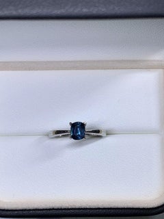 Natural teal sapphire beautiful colour bluish green cushion shaped in 18k white