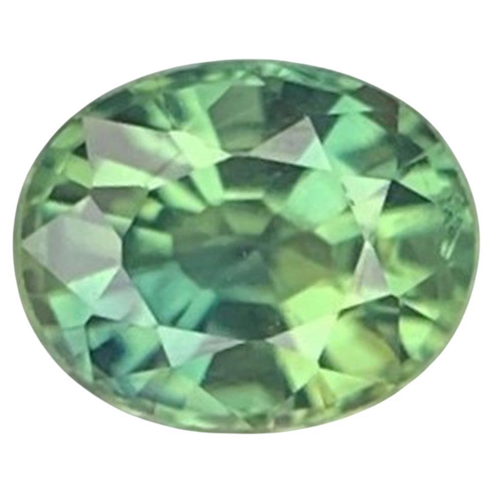 Saphir Teal naturel : 0.52 Carat Oval Cut Faceted For Ring