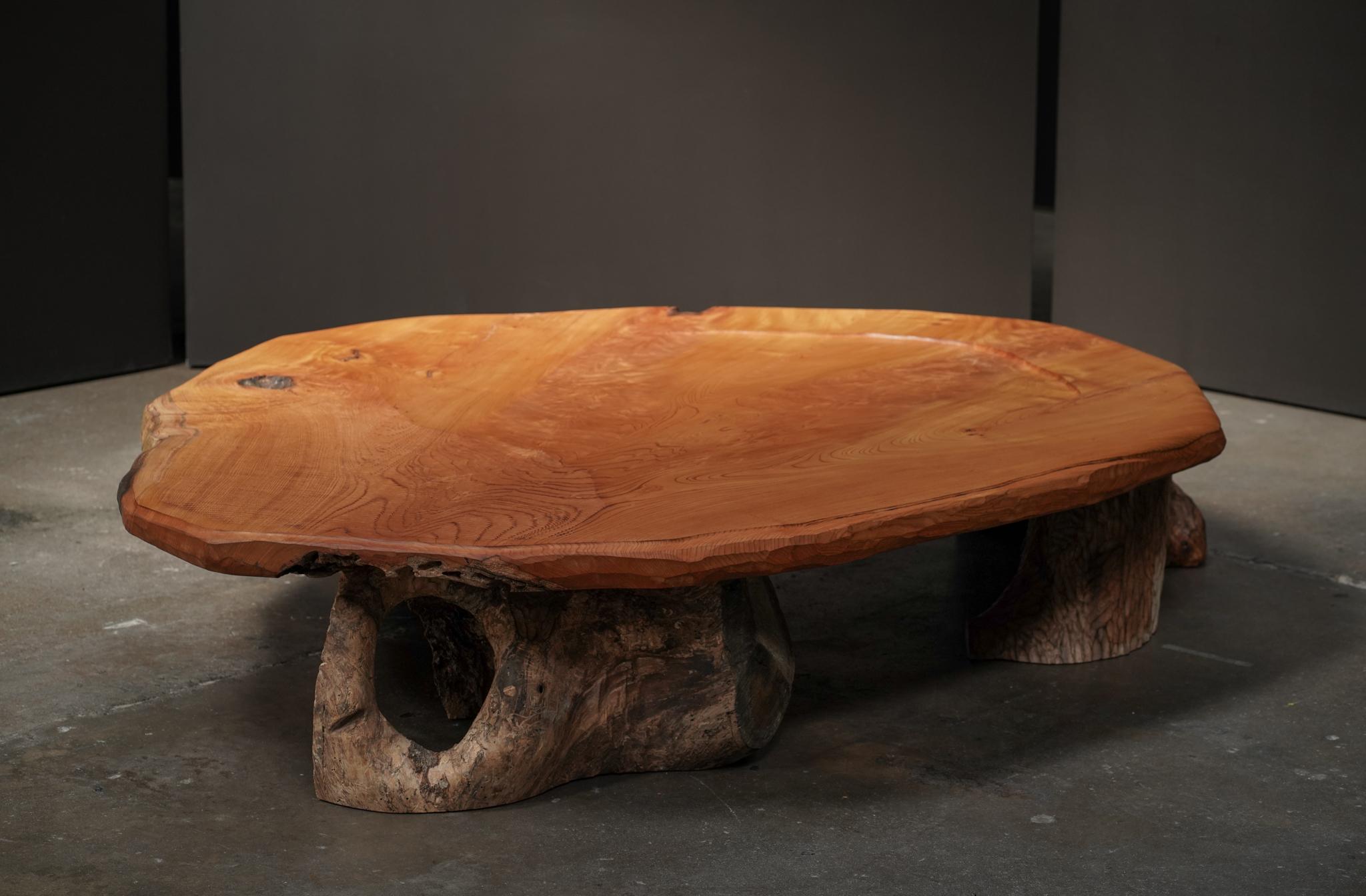Japanese Natural Textured Top Coffee Table