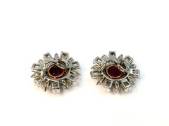 Natural Thai Ruby and Diamond Earrings