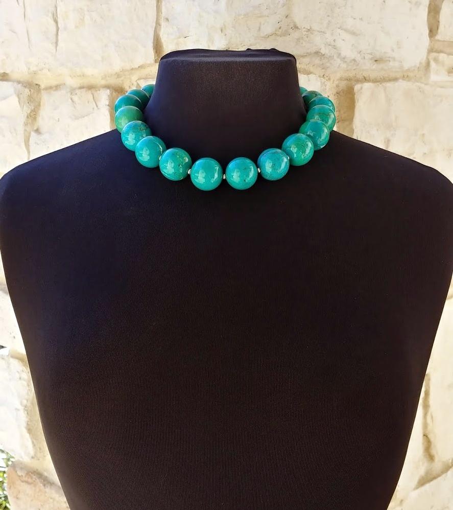 Women's Natural Tibetan Turquoise Necklace For Sale