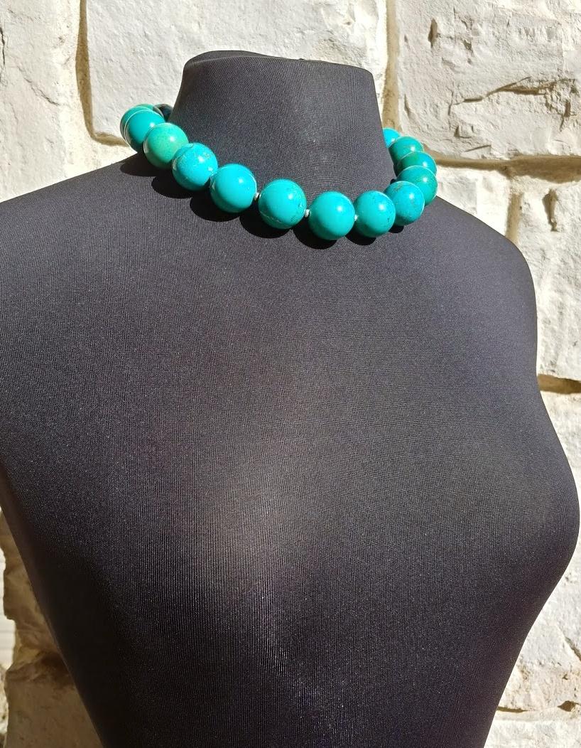 Natural Tibetan Turquoise Necklace For Sale 1