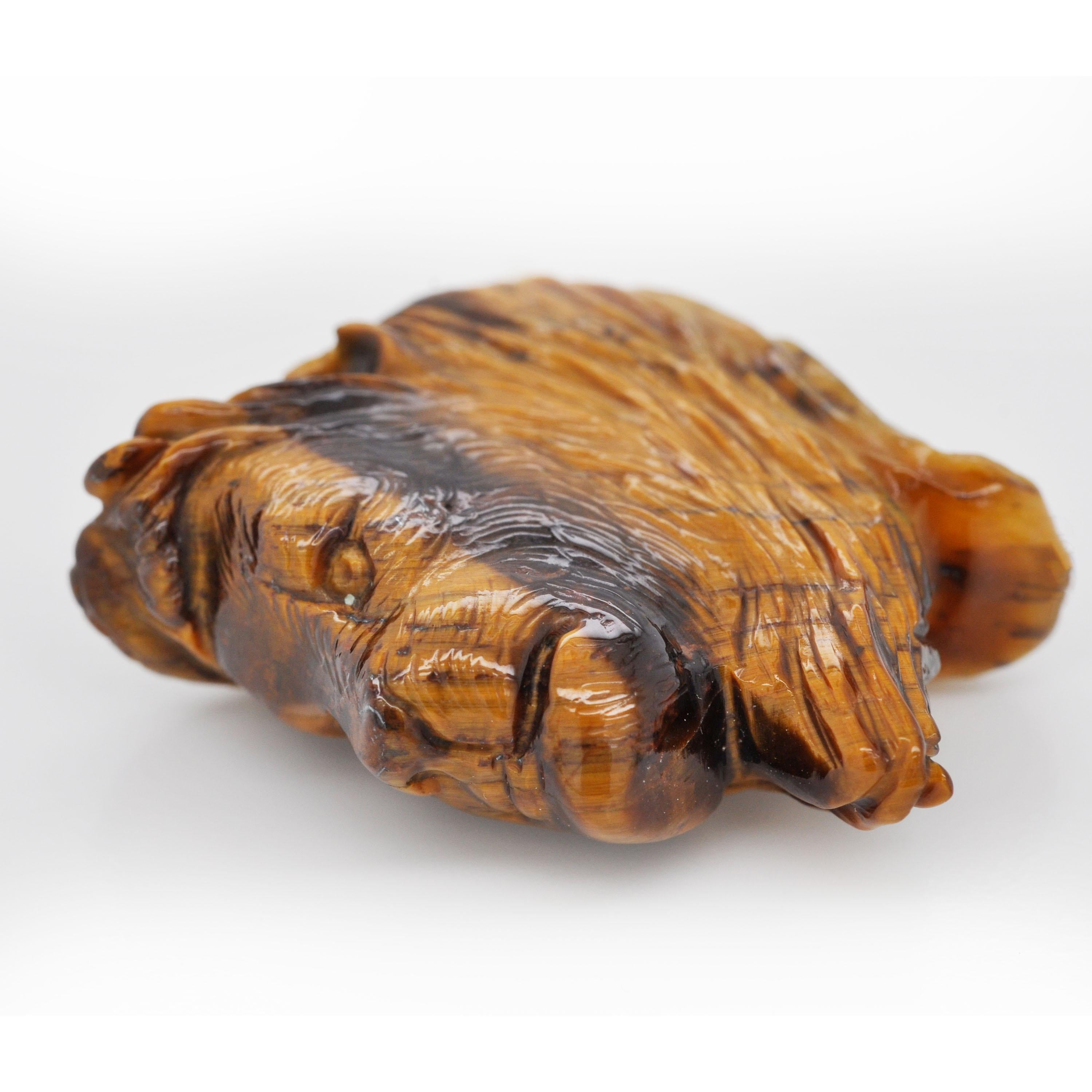 Natural Tiger's Eye Disney Beauty and the Beast Loose Gemstone Pendant Necklace In New Condition For Sale In Jaipur, Rajasthan