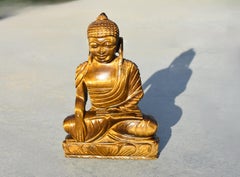 Natural Tiger’s Eye Gemstone Seated Buddha Sculpture