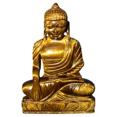 Natural Tiger’s Eye Gemstone Seated Buddha Sculpture