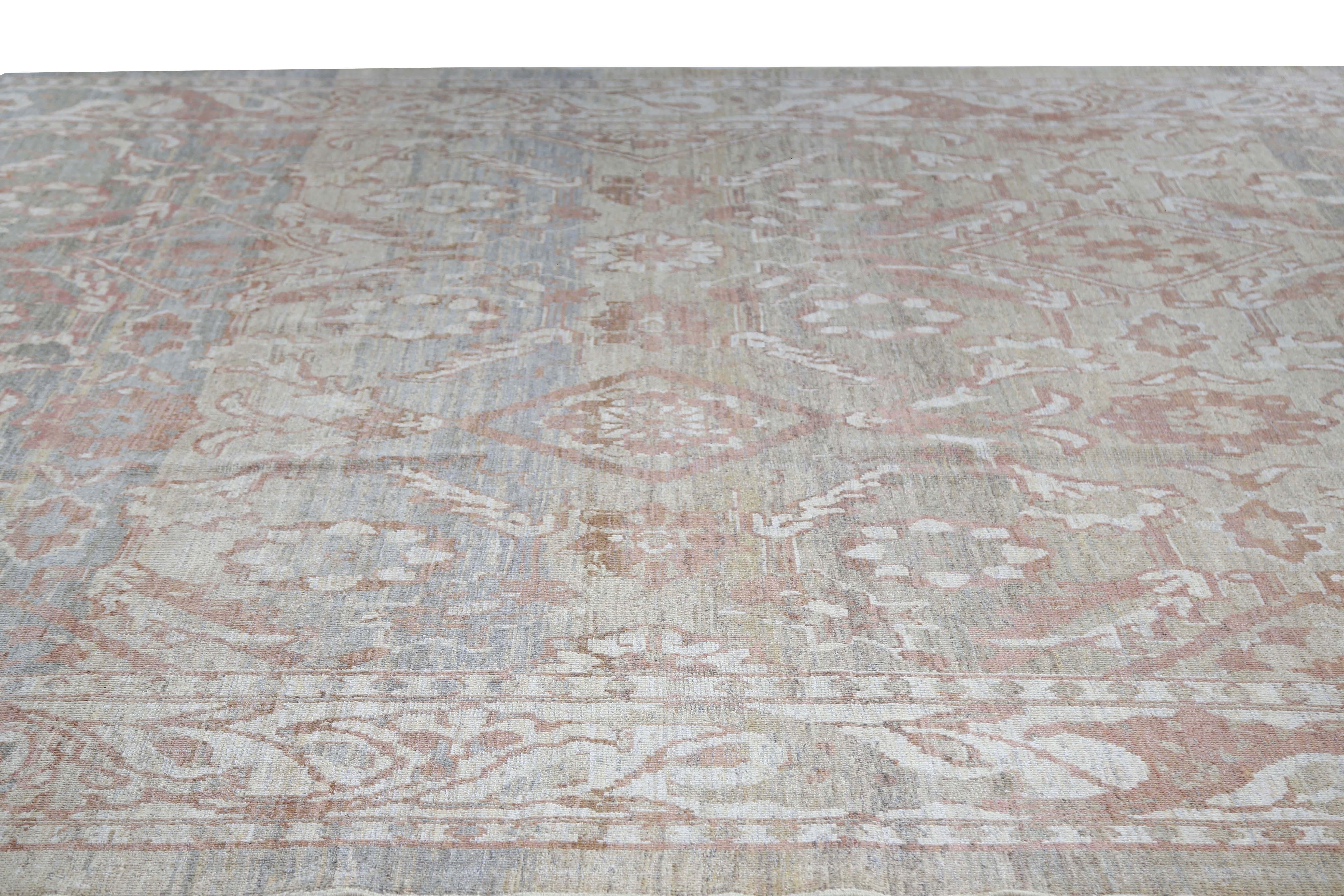 Natural Toned Turkish Sultanabad Rug In New Condition For Sale In Dallas, TX