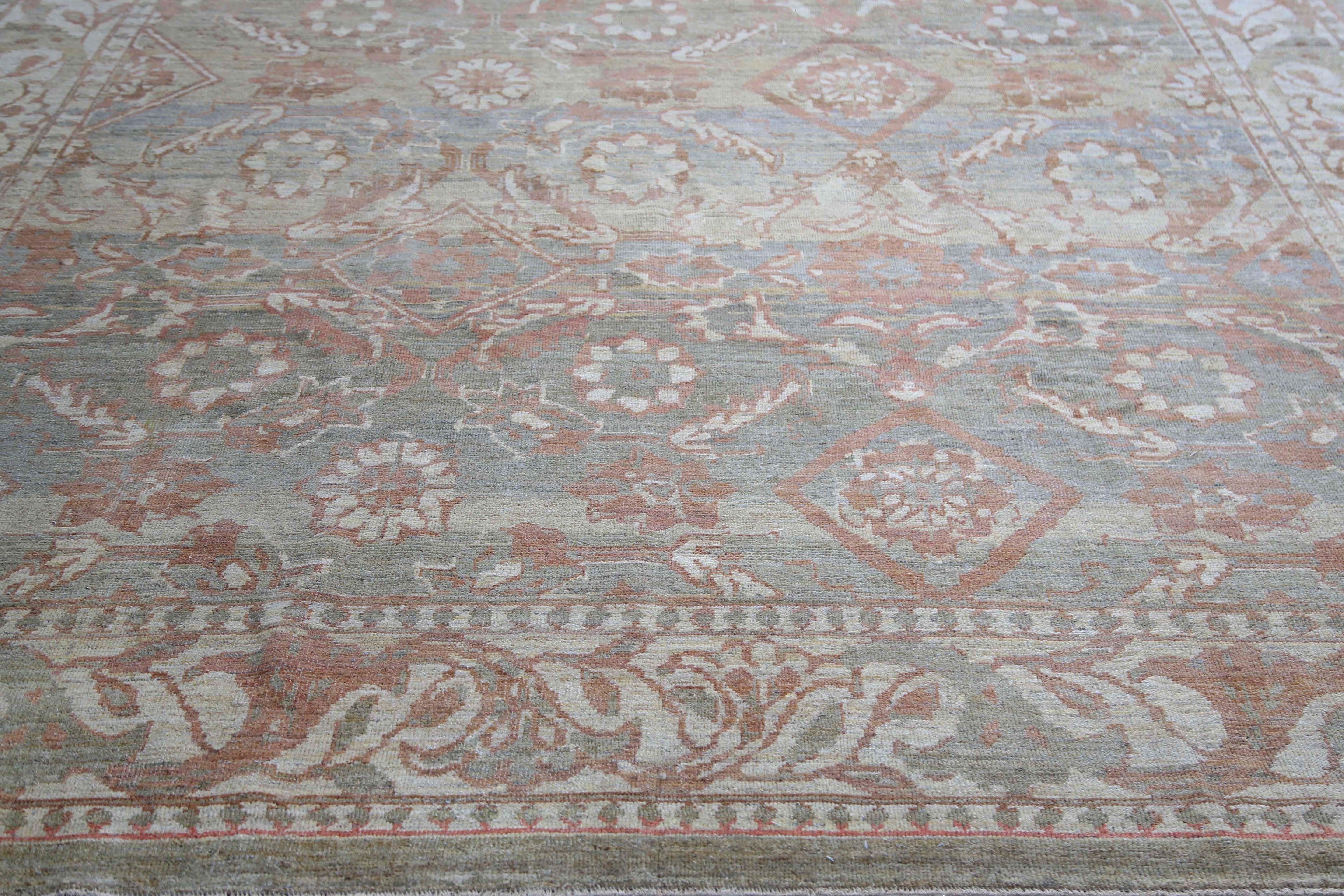 XX secolo Afghanistan Sultanabad Rugs Circa 1990 - Lana Blu Marrone Verde - 95688 in vendita