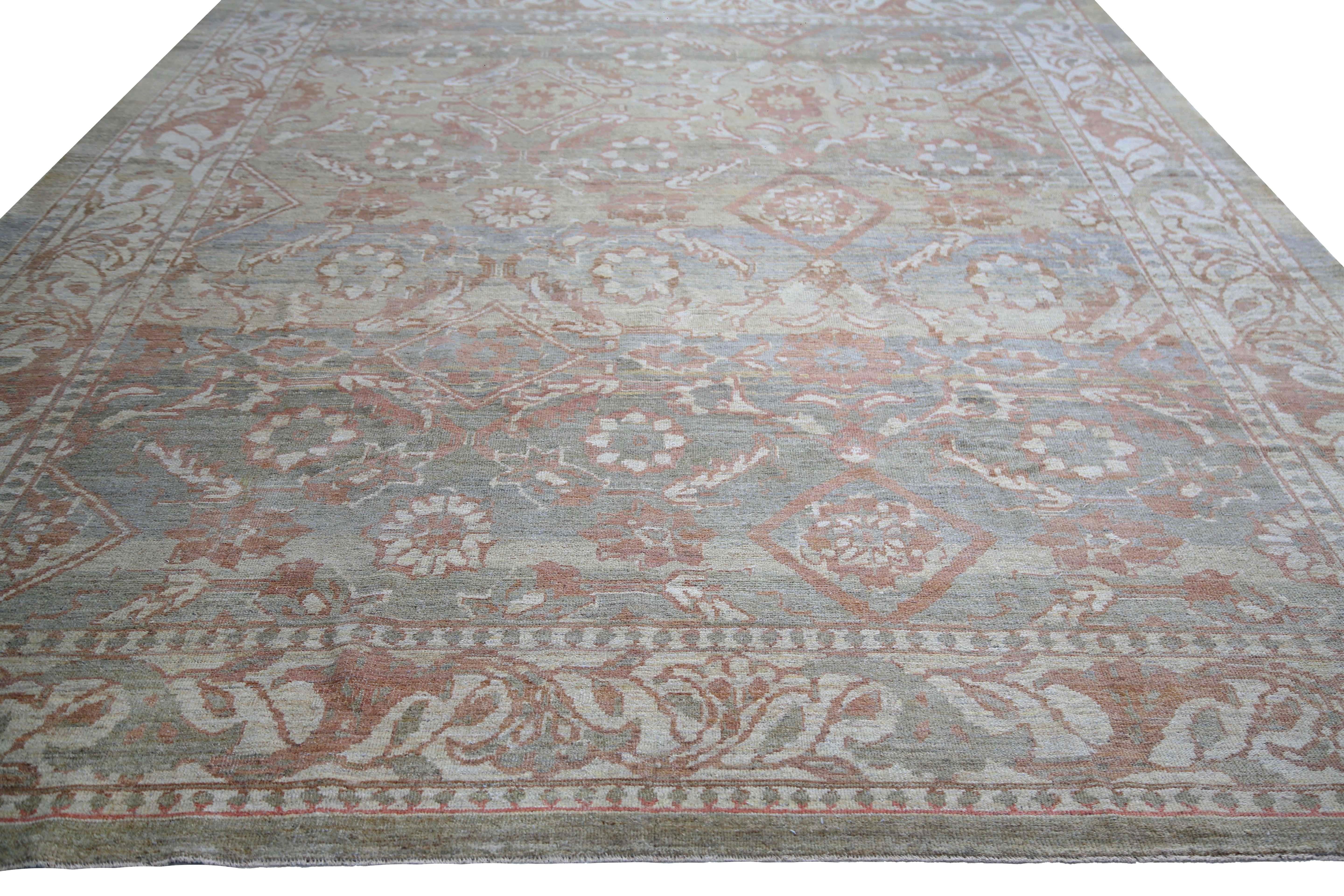 Afghanistan Sultanabad Rugs Circa 1990 - Lana Blu Marrone Verde - 95688 in vendita 1