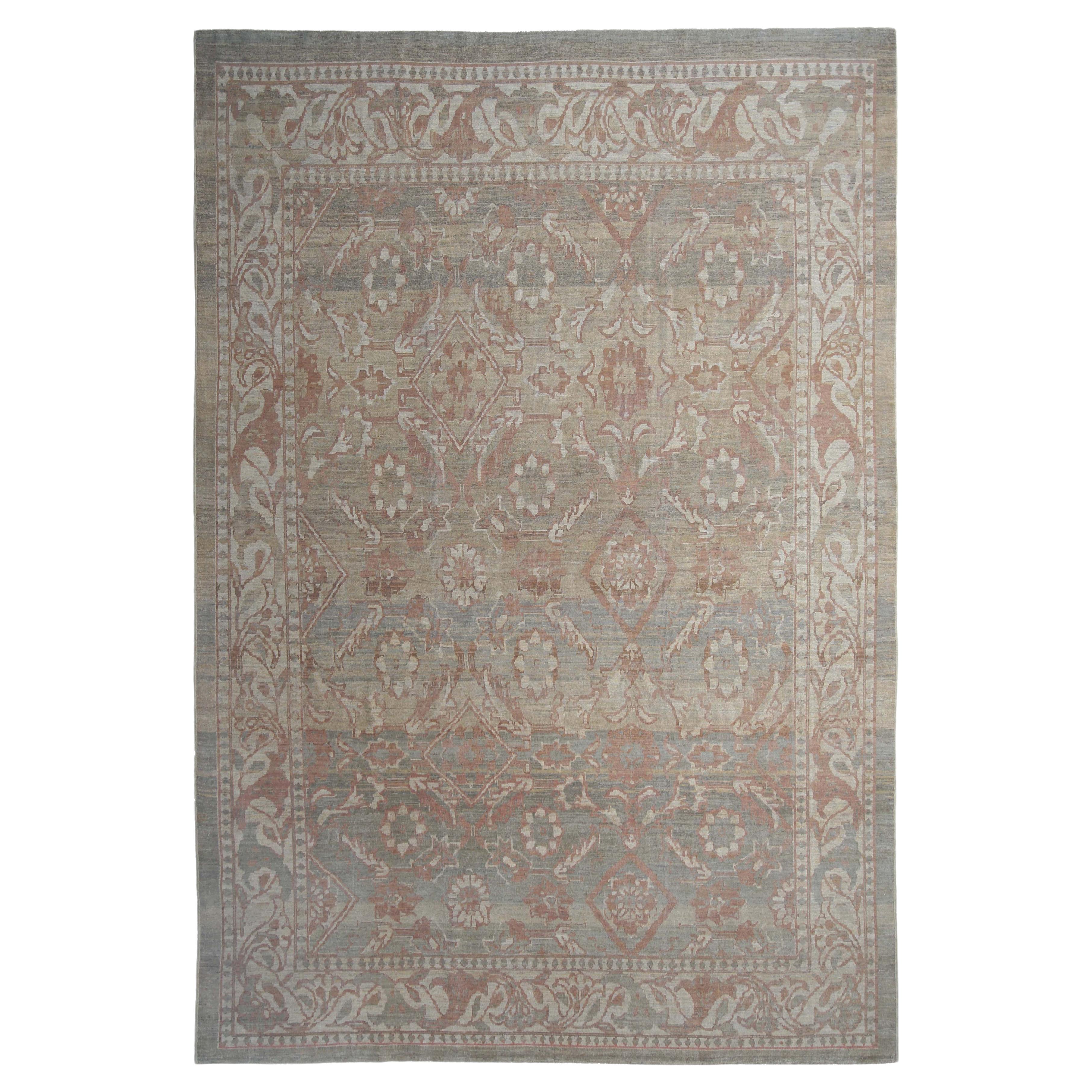 Afghanistan Sultanabad Area Rugs Circa 1990 - Wool Blue Brown Green - 95688