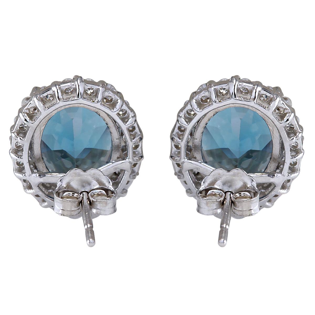 Introducing our exquisite 8.70 Carat Natural Topaz Earrings, crafted in luxurious 14K White Gold. Each earring bears the authentic 14K stamp and weighs a total of 3.5 grams, offering both elegance and comfort. The mesmerizing topaz gemstones,