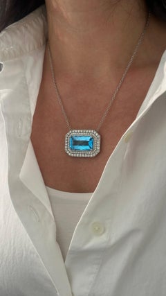 Collana con diamanti di topazio naturale da 18" in oro 18k e 14k 27,8 TCW certificati