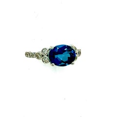 Natural Topaz Diamond Ring 6.5 14k W Gold 2.63 TCW Certified
