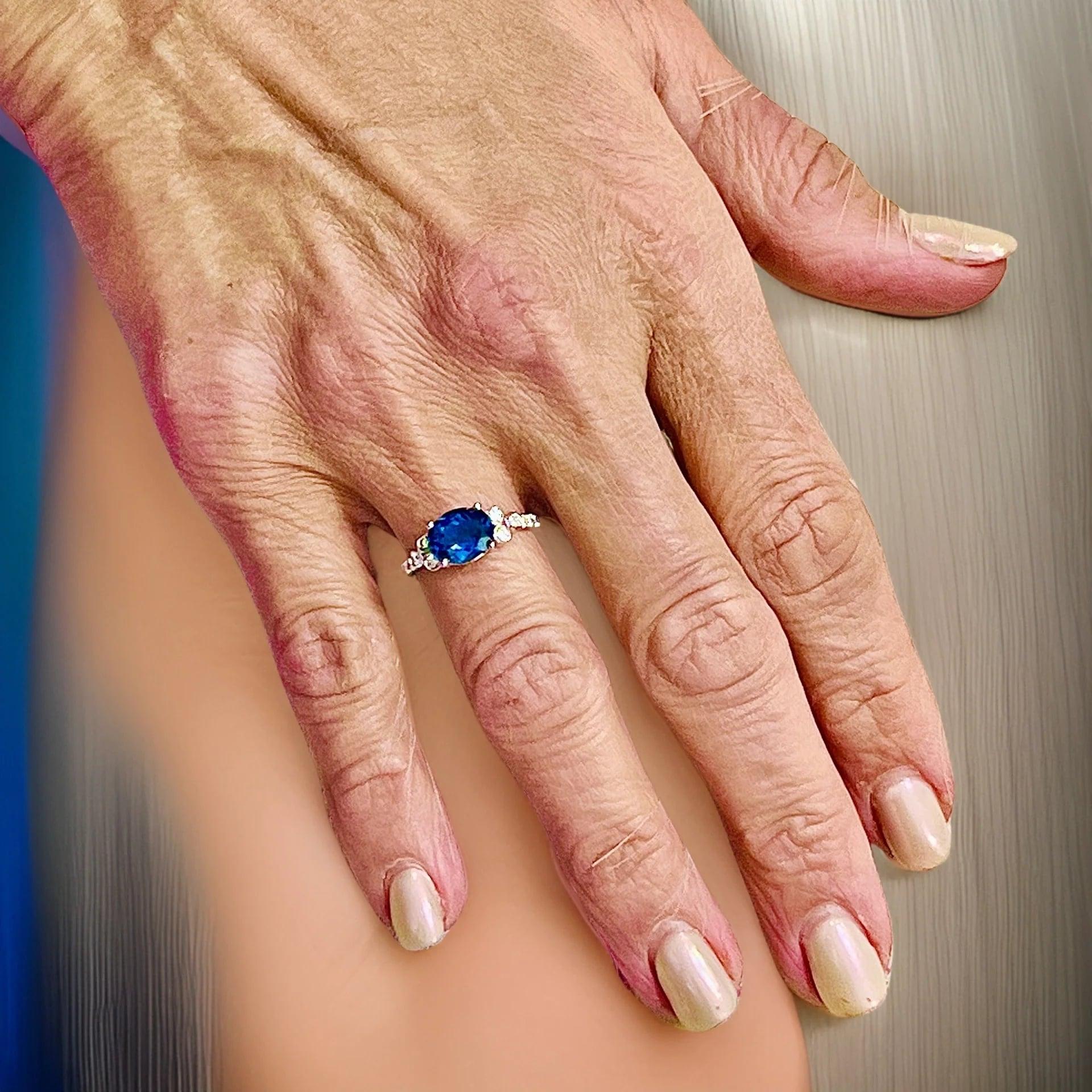 Anillo de Diamantes Topacio Natural 6,5 Oro de 14k W 2,63 TCW Certificado en Nuevo estado para la venta en Brooklyn, NY