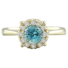 Natural Topaz Diamond Ring In 14 Karat Yellow Gold