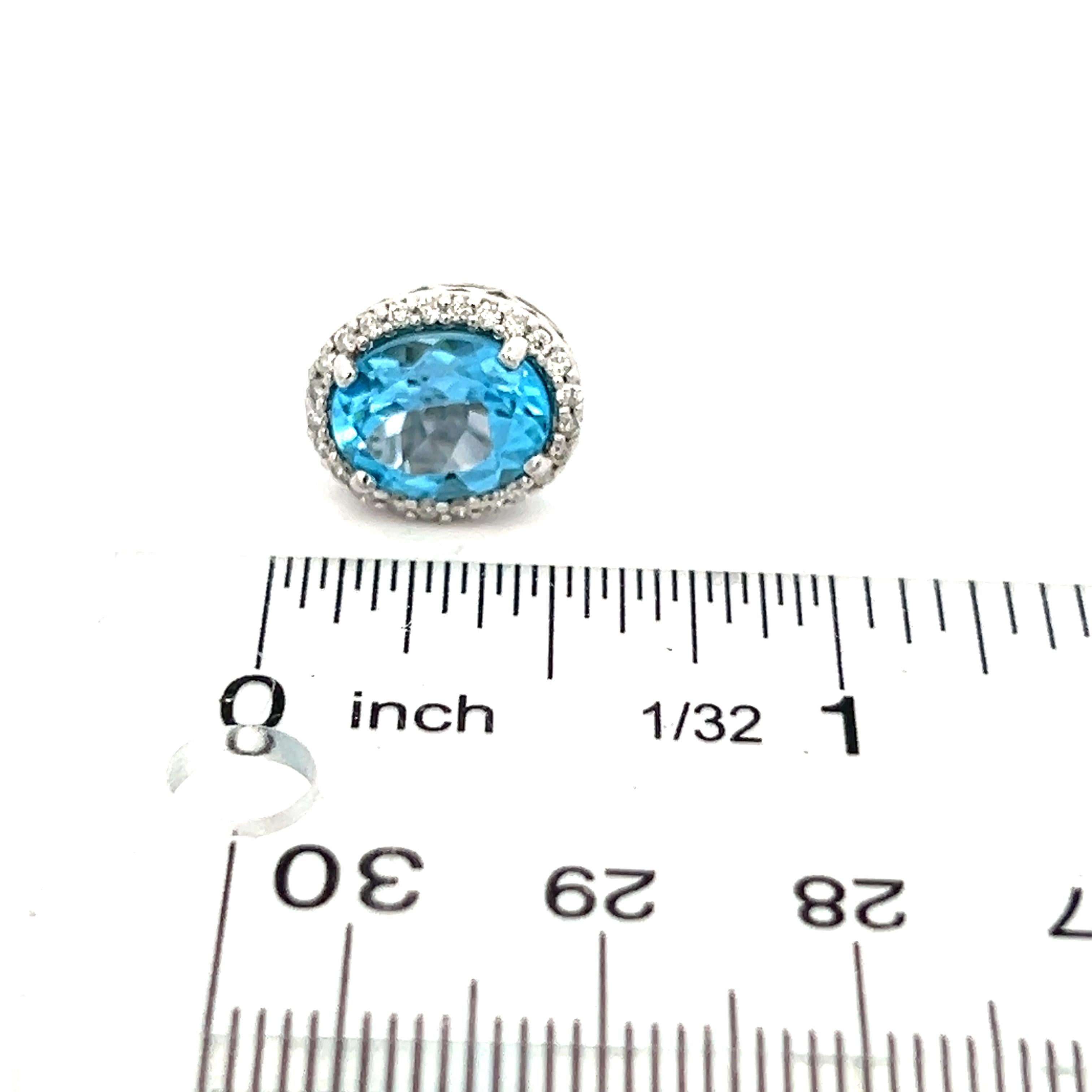 Natural Topaz Diamond Stud Earrings 14k W Gold 6.98 TCW Certified For Sale 11
