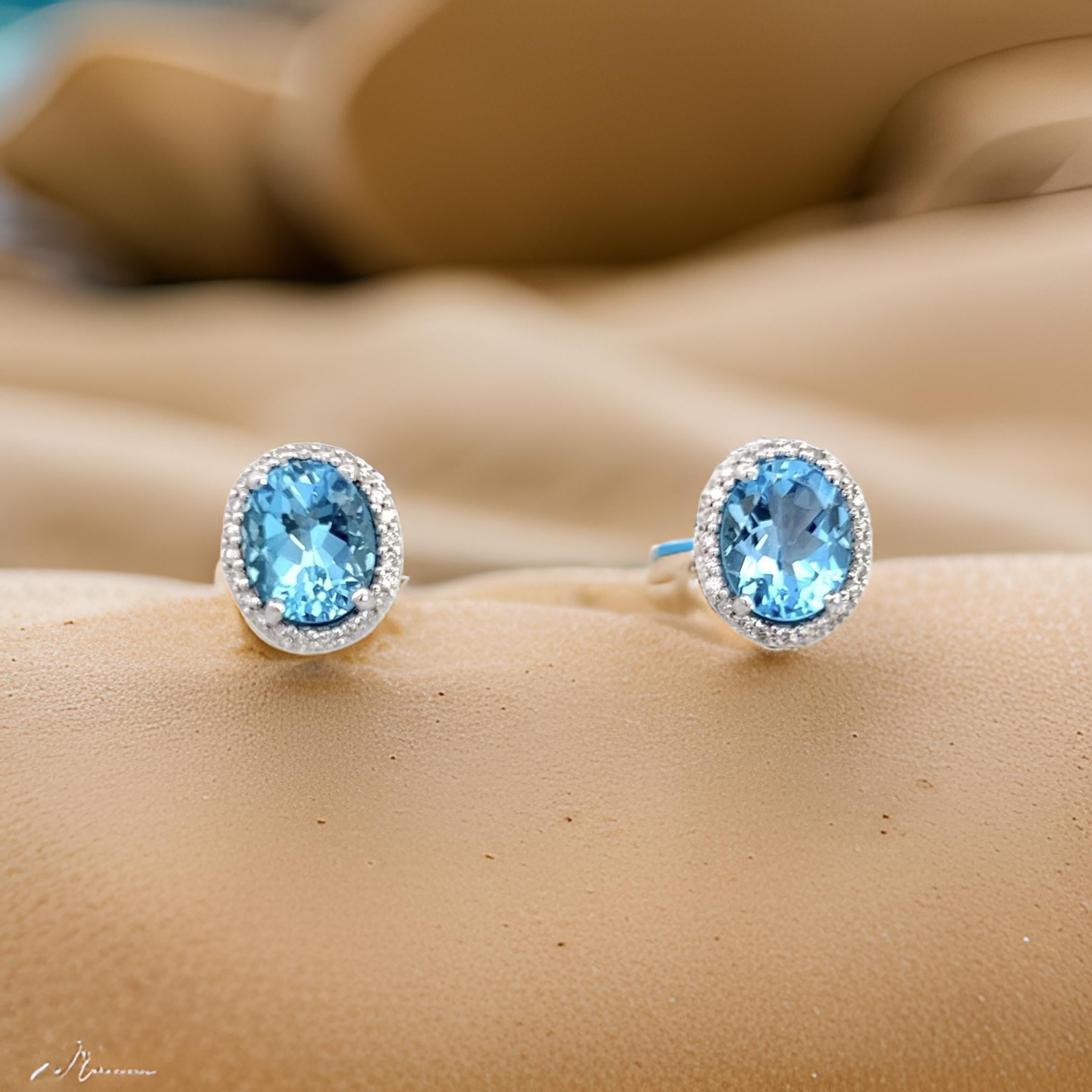 Orecchini con diamanti di topazio naturale in oro 14k W certificati 6,98 TCW in vendita 7