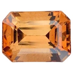 Natural Topaz Gemstone: 3.83 Carat Emerald Cut, November Birthstone For Ring