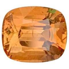 Natural Topaz Gemstone: 4.81 Carat Golden Color Faceted Cushion Cut For Jewelry